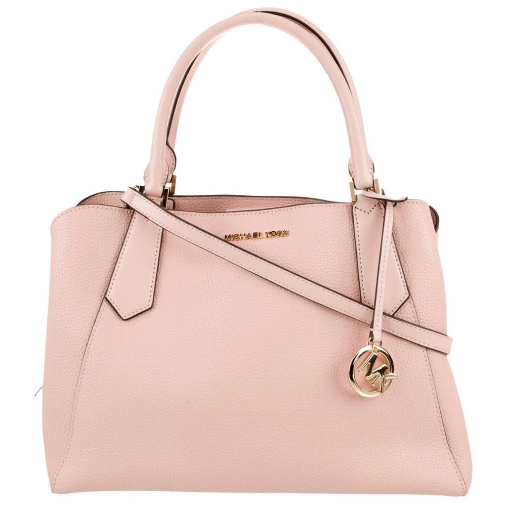 ✨ 💖 Michael Kors Kimberly Large Pebbled Leather Satchel – Blossom Pink 💖 ✨